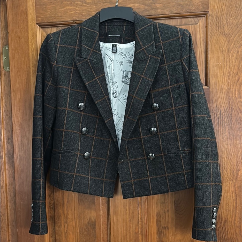 Women's Black Plaid Blazer